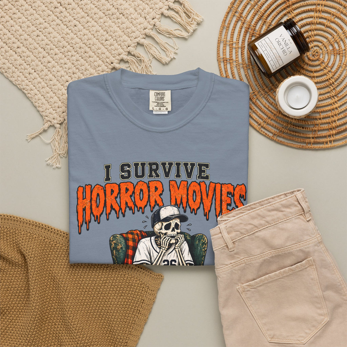 Horror Movies Game 7 Baseball Comfort Colors T-Shirt