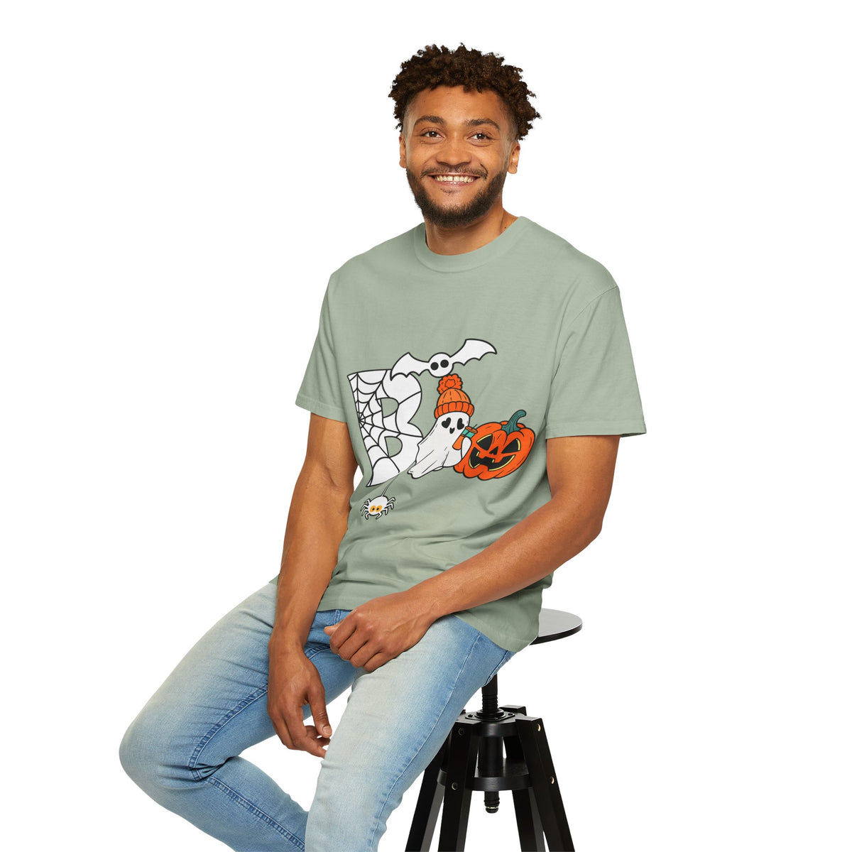 Cute Ghost Pumpkin Cozy Halloween Comfort Colors T-Shirt