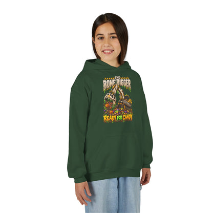 The Bone Digger Ready for Candy Youth Halloween Hoodie