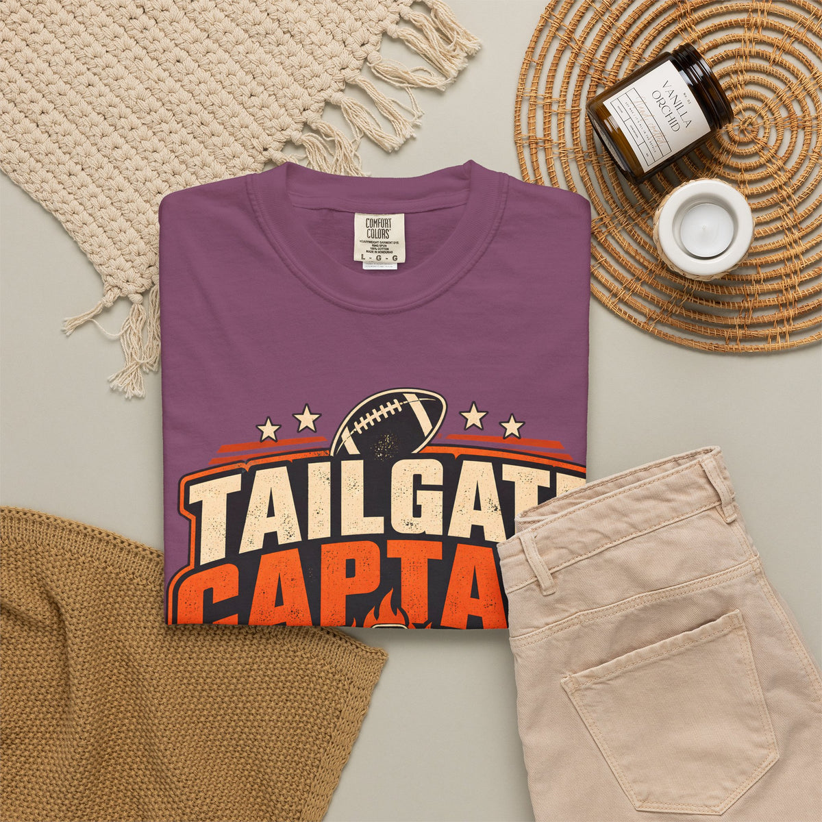 Tailgate Captain Football Game Day Comfort Colors T-Shirt