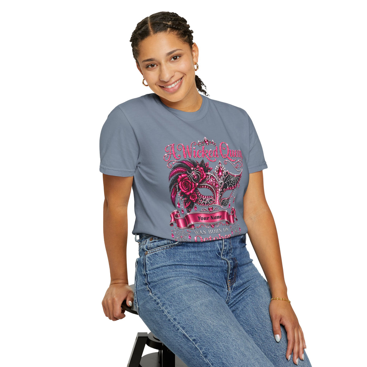 Personalized Wicked Queen October Birthday Comfort Colors Tee