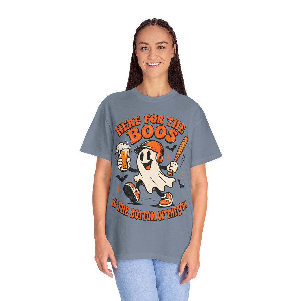Here for the Boos Baseball Halloween Comfort Colors Tee