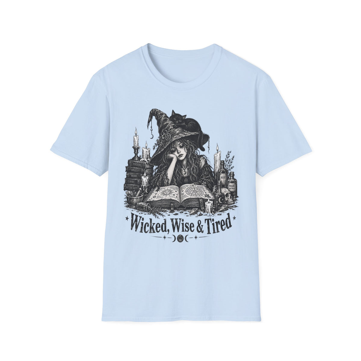 Wicked Wise & Tired Funny Exhausted Witch Mom T-Shirt