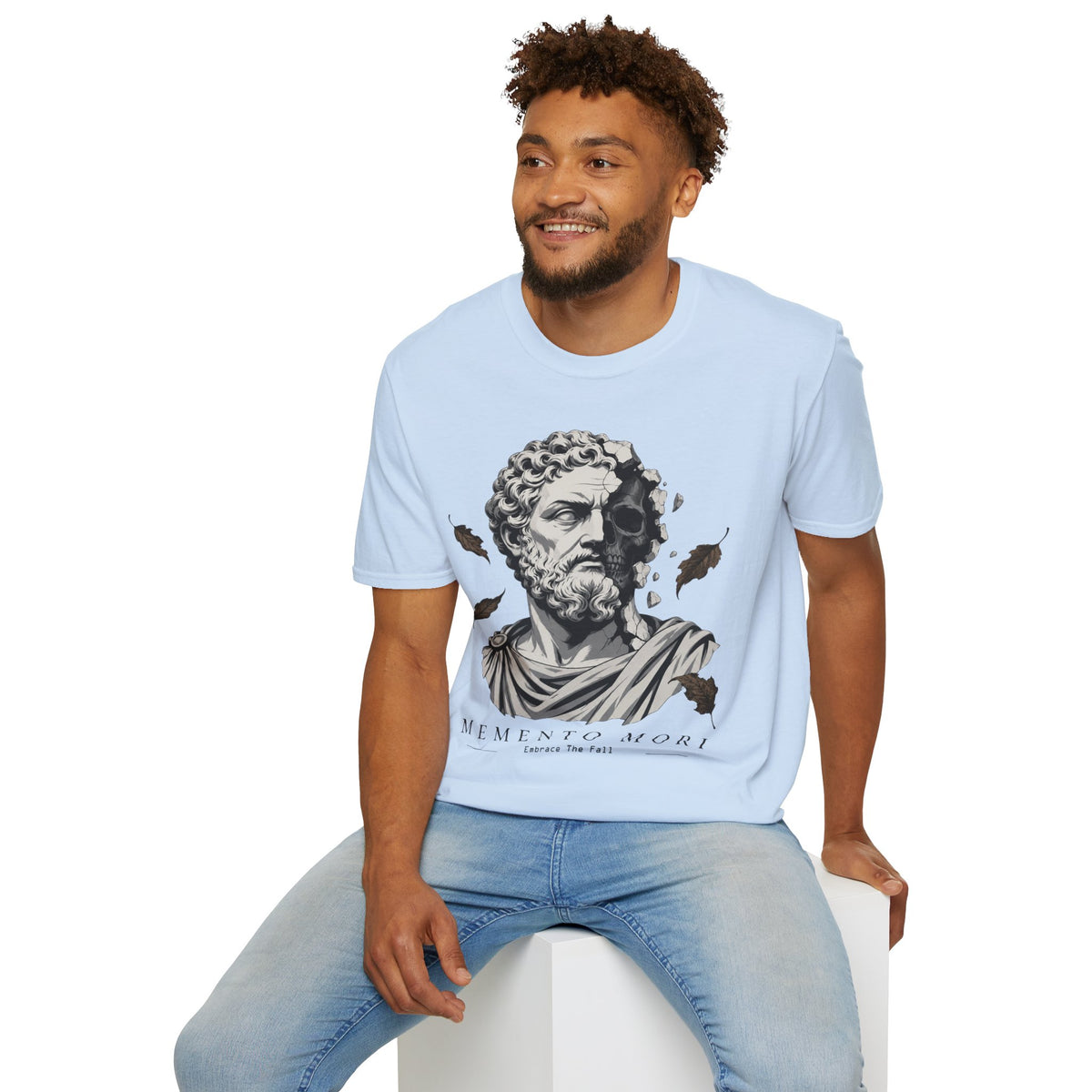 Memento Mori Embrace The Fall Shirt – Stoic Skull Statue Autumn Tee