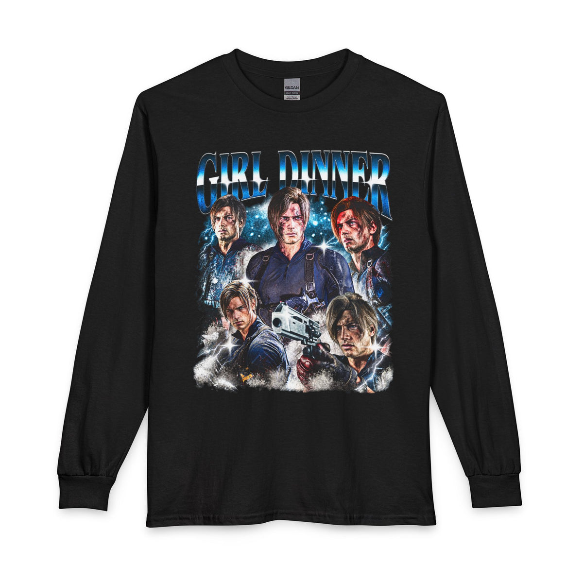 Girl Dinner Survival Horror Gildan Heavy Cotton Long Sleeve Tee