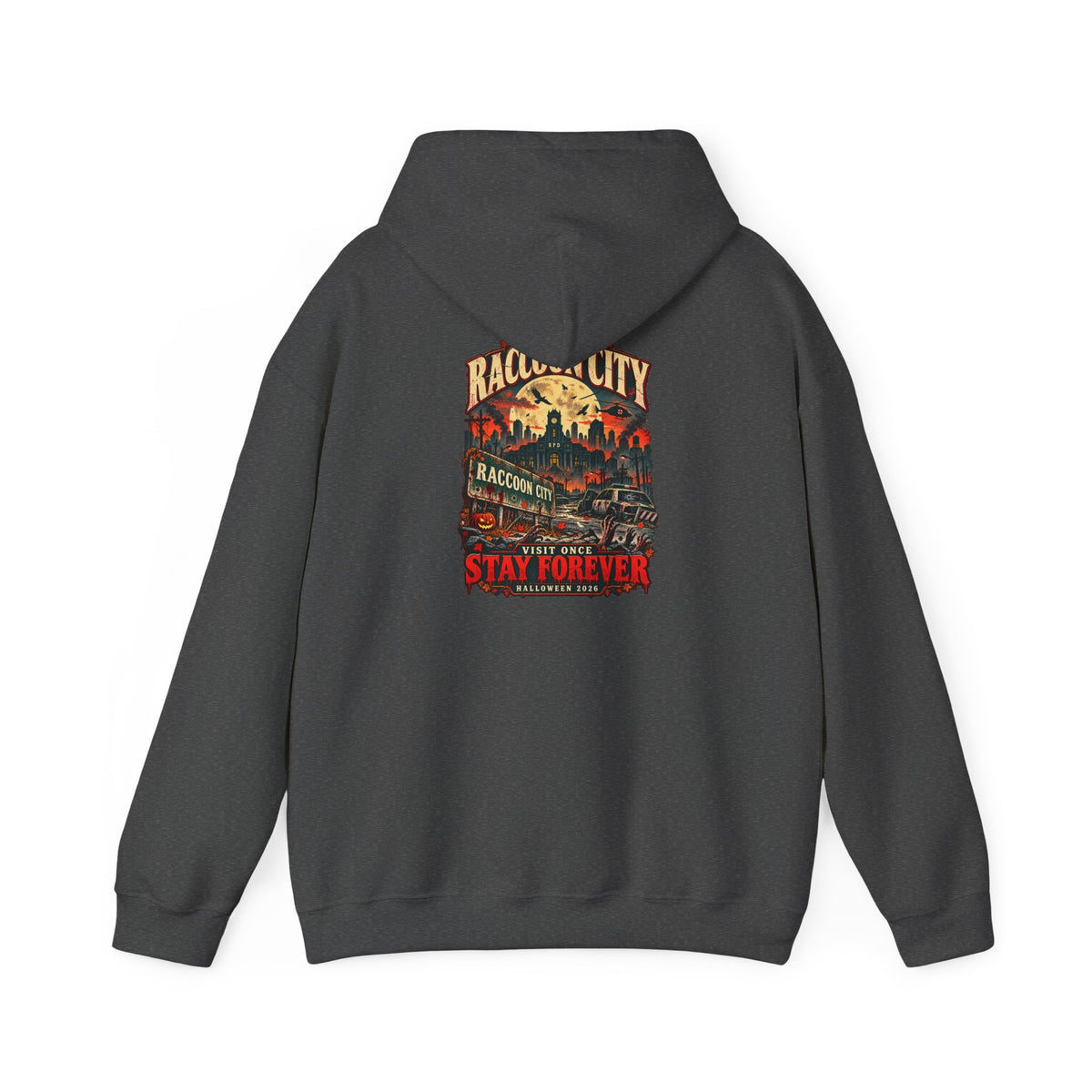 Welcome to Raccoon City Halloween 2026 Gildan 18500 Hoodie