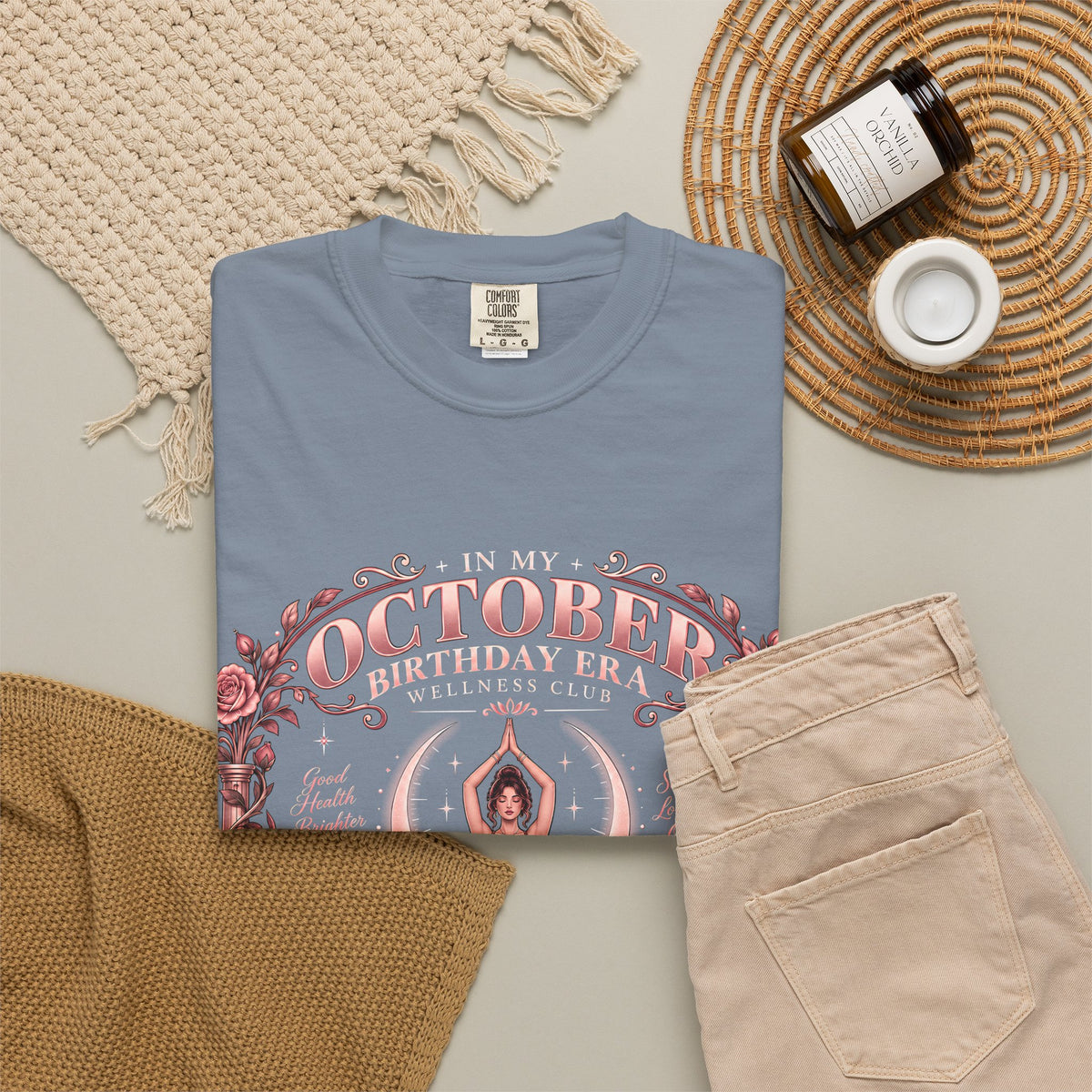 In My October Birthday Era Wellness Club Comfort Colors Tee