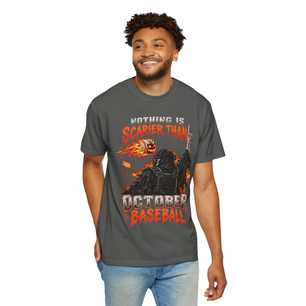 October Baseball Halloween Comfort Colors Graphic T-Shirt