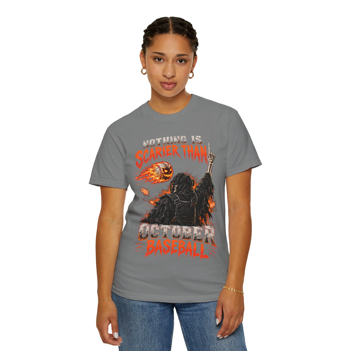 October Baseball Halloween Comfort Colors Graphic T-Shirt