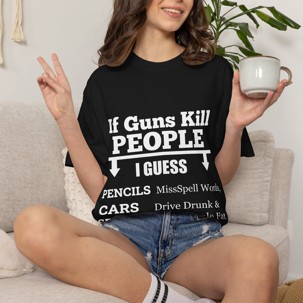 If Guns Kill People Funny Firearm Statement Comfort Colors Tee