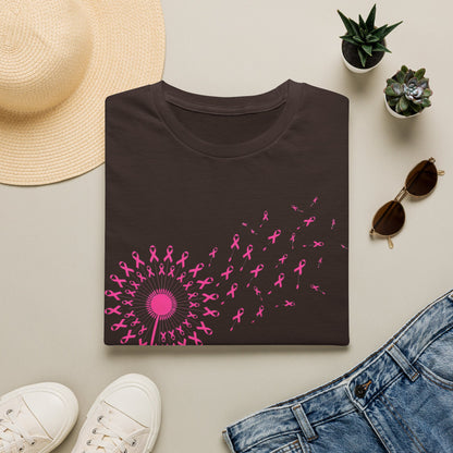 Pink Ribbon Dandelion Breast Cancer Awareness Tee