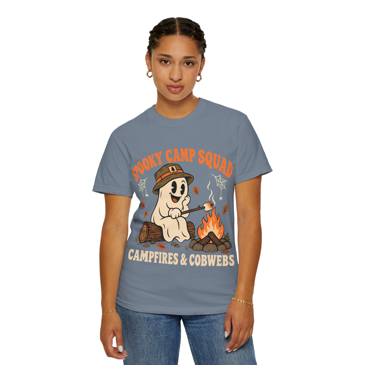 Spooky Camp Squad Campfires & Cobwebs Comfort Colors Tee