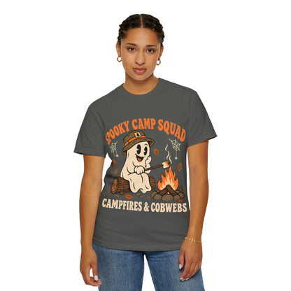 Spooky Camp Squad Campfires & Cobwebs Comfort Colors Tee