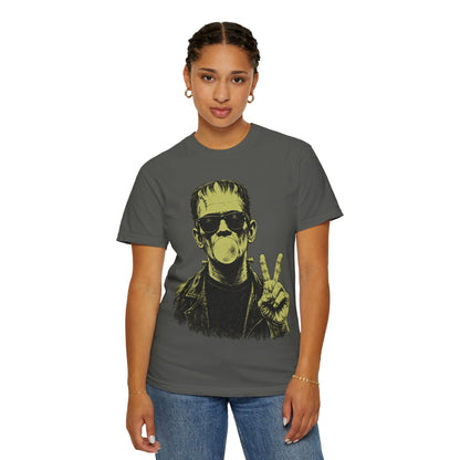 Frankenstein Bubblegum Peace Sign Comfort Colors T-Shirt