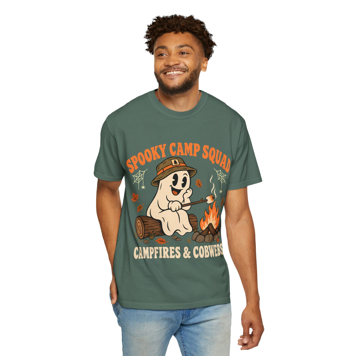 Spooky Camp Squad Campfires & Cobwebs Comfort Colors Tee