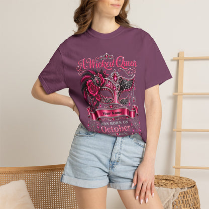 Personalized Wicked Queen October Birthday Comfort Colors Tee
