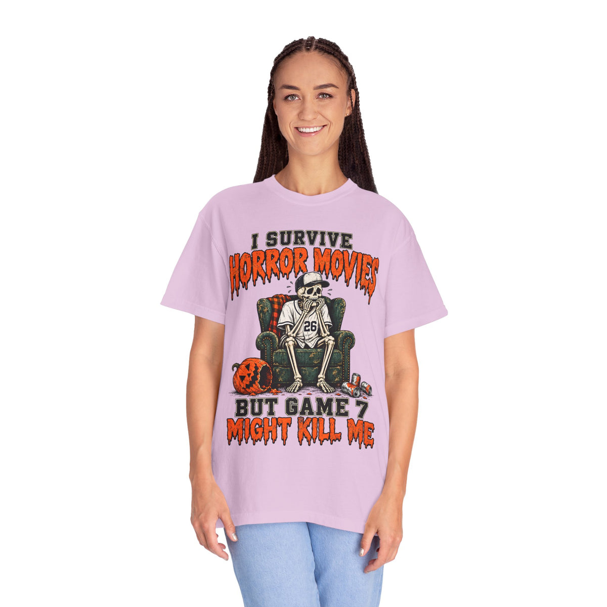 Horror Movies Game 7 Baseball Comfort Colors T-Shirt