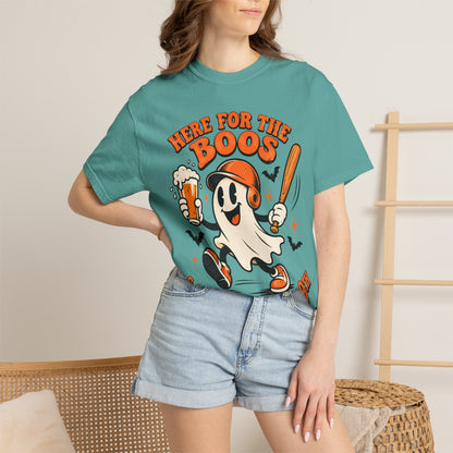 Here for the Boos Baseball Halloween Comfort Colors Tee