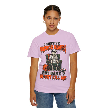 Horror Movies Game 7 Baseball Comfort Colors T-Shirt