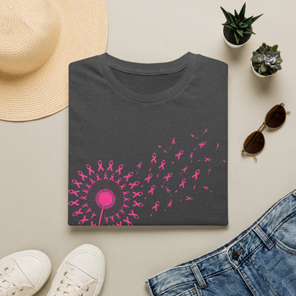 Pink Ribbon Dandelion Breast Cancer Awareness Tee