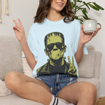 Frankenstein Bubblegum Peace Sign Comfort Colors T-Shirt