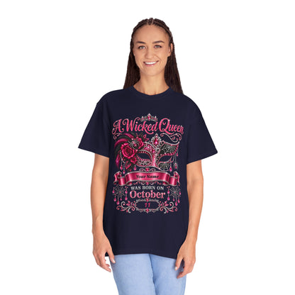 Personalized Wicked Queen October Birthday Comfort Colors Tee