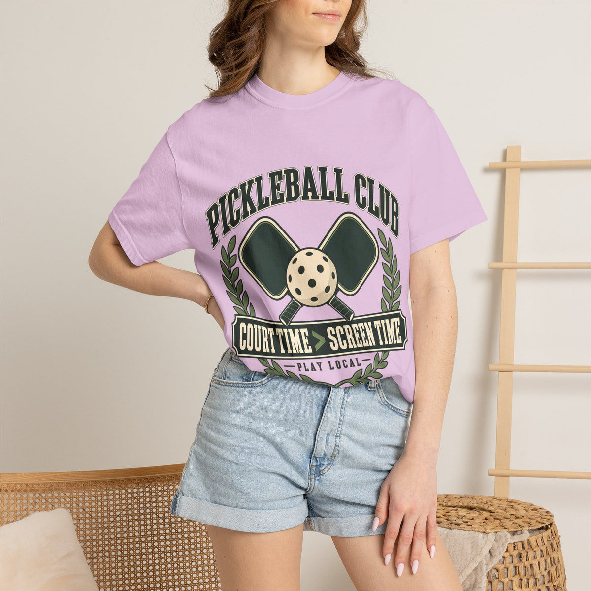 Pickleball Club Court Time Over Screen Time Comfort Colors Tee