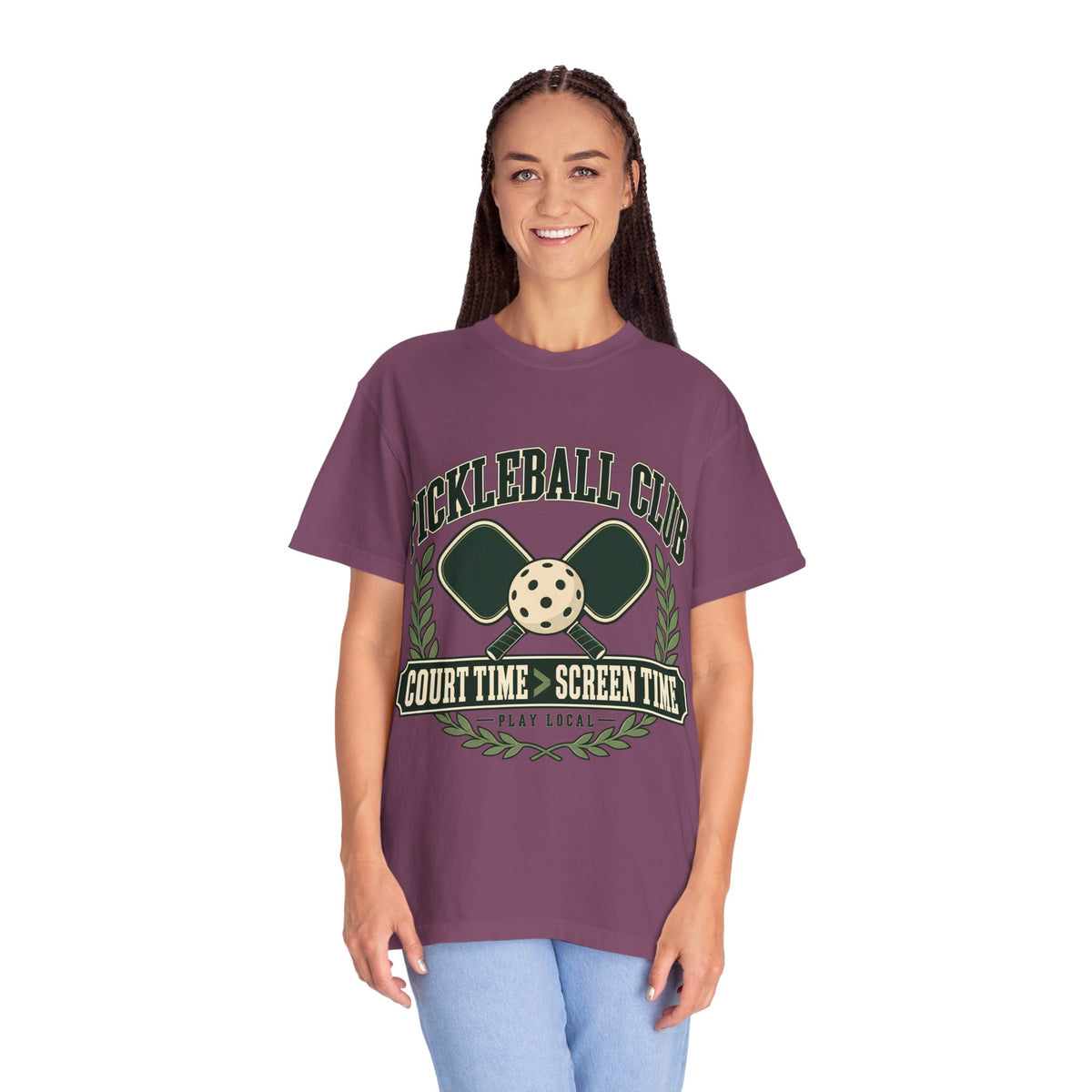 Pickleball Club Court Time Over Screen Time Comfort Colors Tee