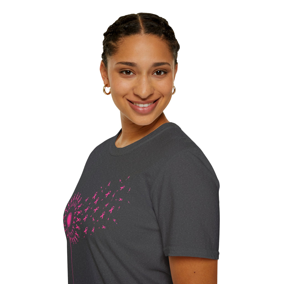 Pink Ribbon Dandelion Breast Cancer Awareness Tee