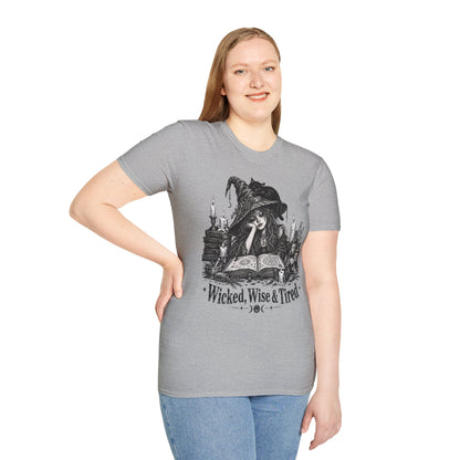 Wicked Wise & Tired Funny Exhausted Witch Mom T-Shirt