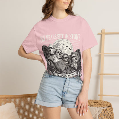 85 Years Set in Stone Mount Rushmore Comfort Colors Tee