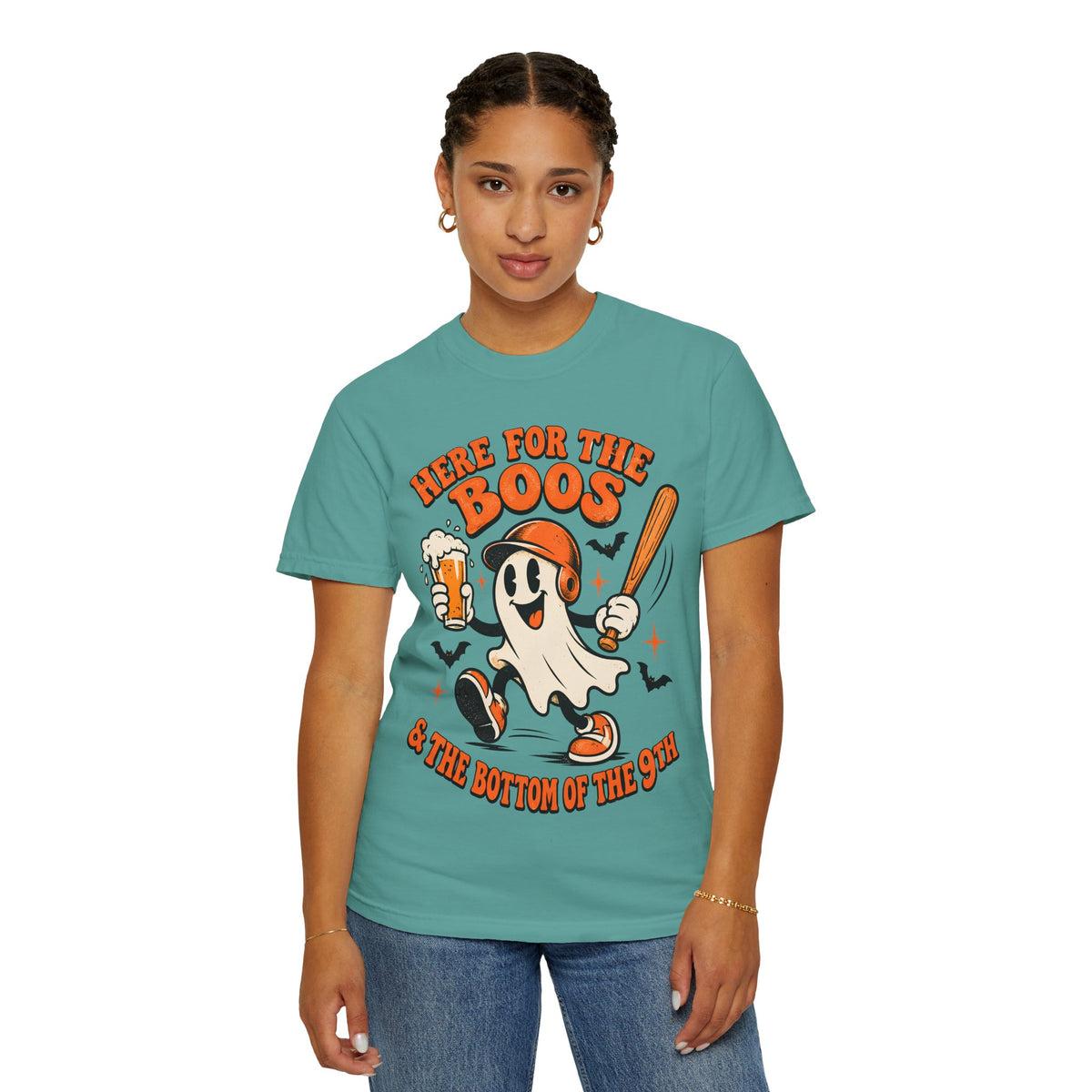Here for the Boos Baseball Halloween Comfort Colors Tee
