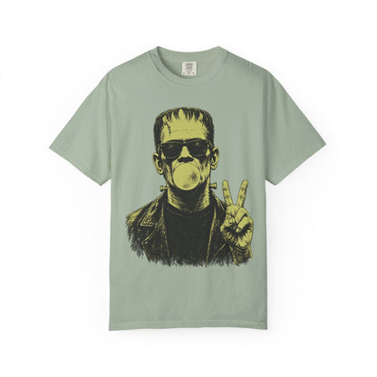 Frankenstein Bubblegum Peace Sign Comfort Colors T-Shirt