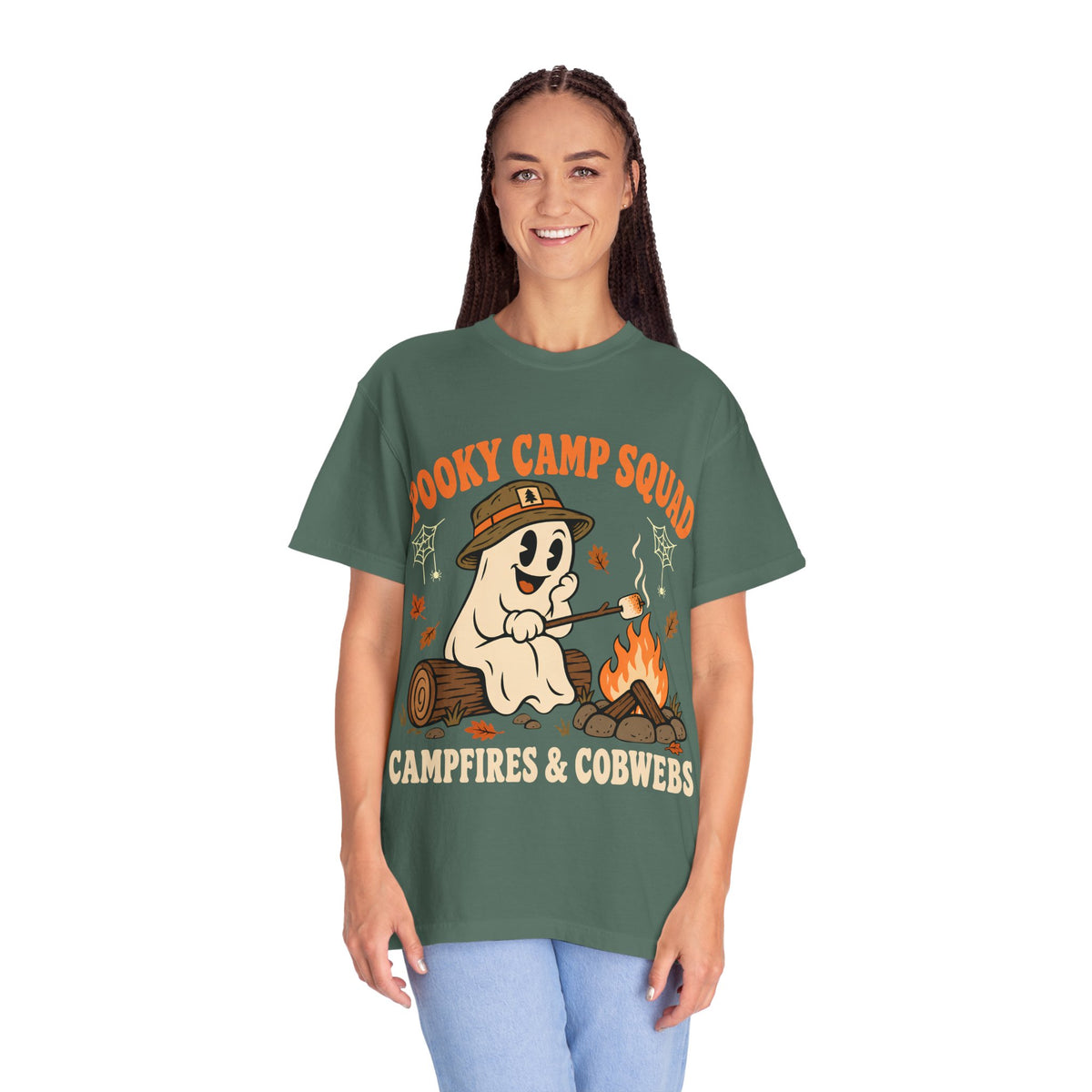 Spooky Camp Squad Campfires & Cobwebs Comfort Colors Tee