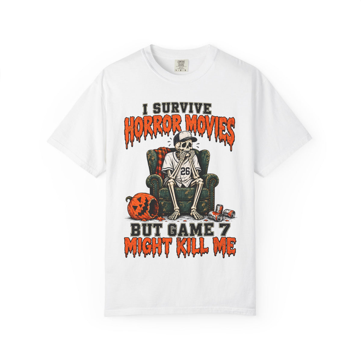 Horror Movies Game 7 Baseball Comfort Colors T-Shirt