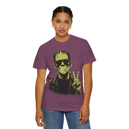 Frankenstein Bubblegum Peace Sign Comfort Colors T-Shirt