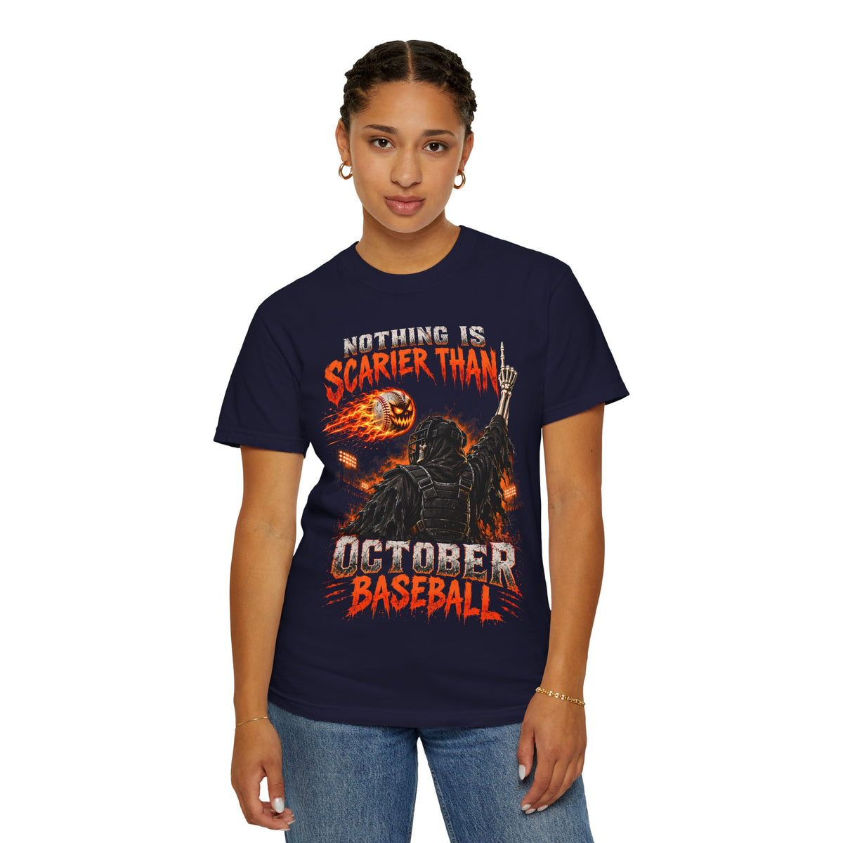October Baseball Halloween Comfort Colors Graphic T-Shirt