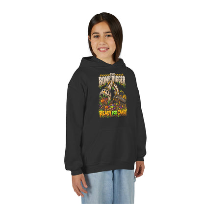 The Bone Digger Ready for Candy Youth Halloween Hoodie