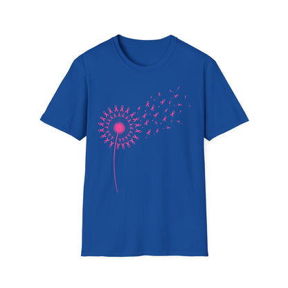 Pink Ribbon Dandelion Breast Cancer Awareness Tee