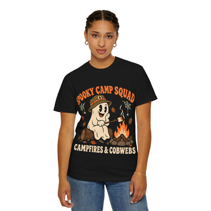 Spooky Camp Squad Campfires & Cobwebs Comfort Colors Tee
