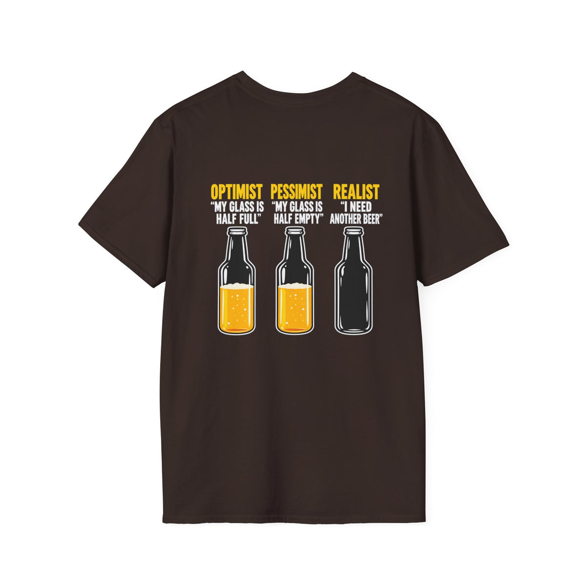 Optimist Pessimist Realist Beer Shirt – Funny Drinking Humor Graphic Tee
