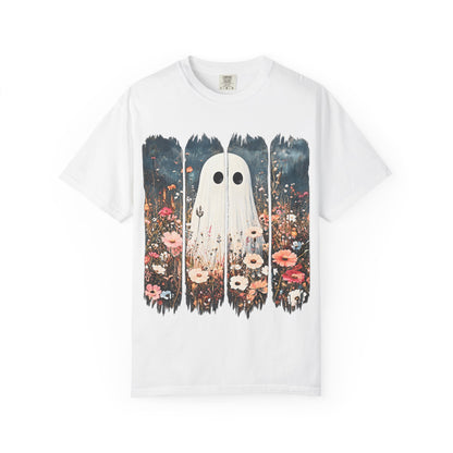 Floral Ghost Wildflower Halloween Comfort Colors T-Shirt