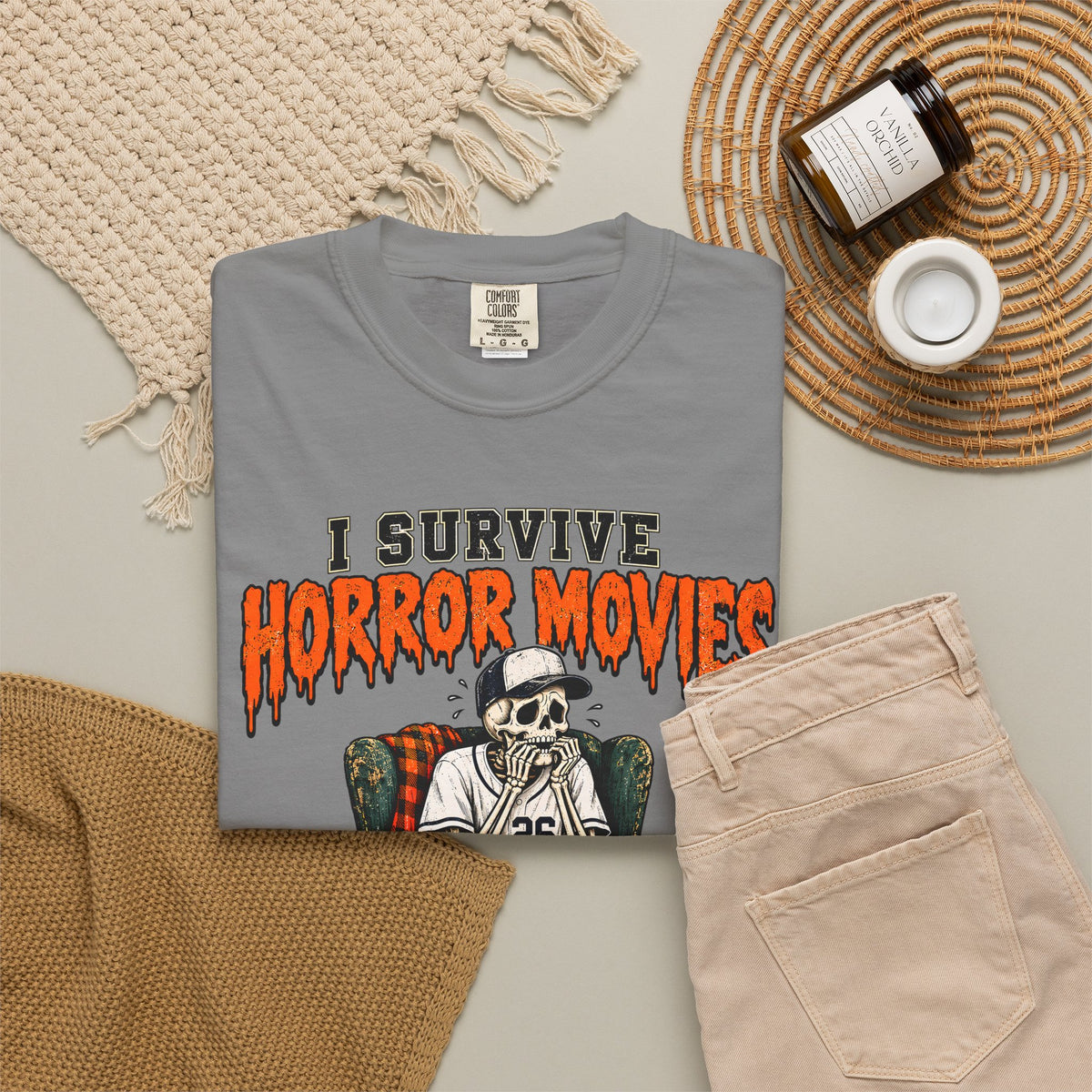 Horror Movies Game 7 Baseball Comfort Colors T-Shirt