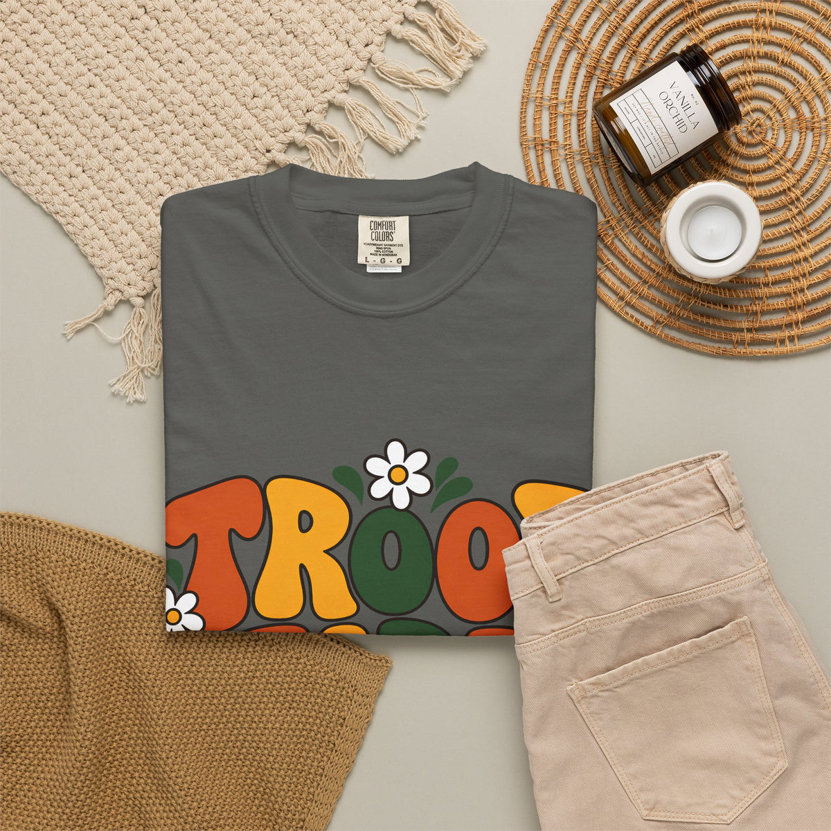 Troop Leader Coffee Campfires Chaos Comfort Colors Tee