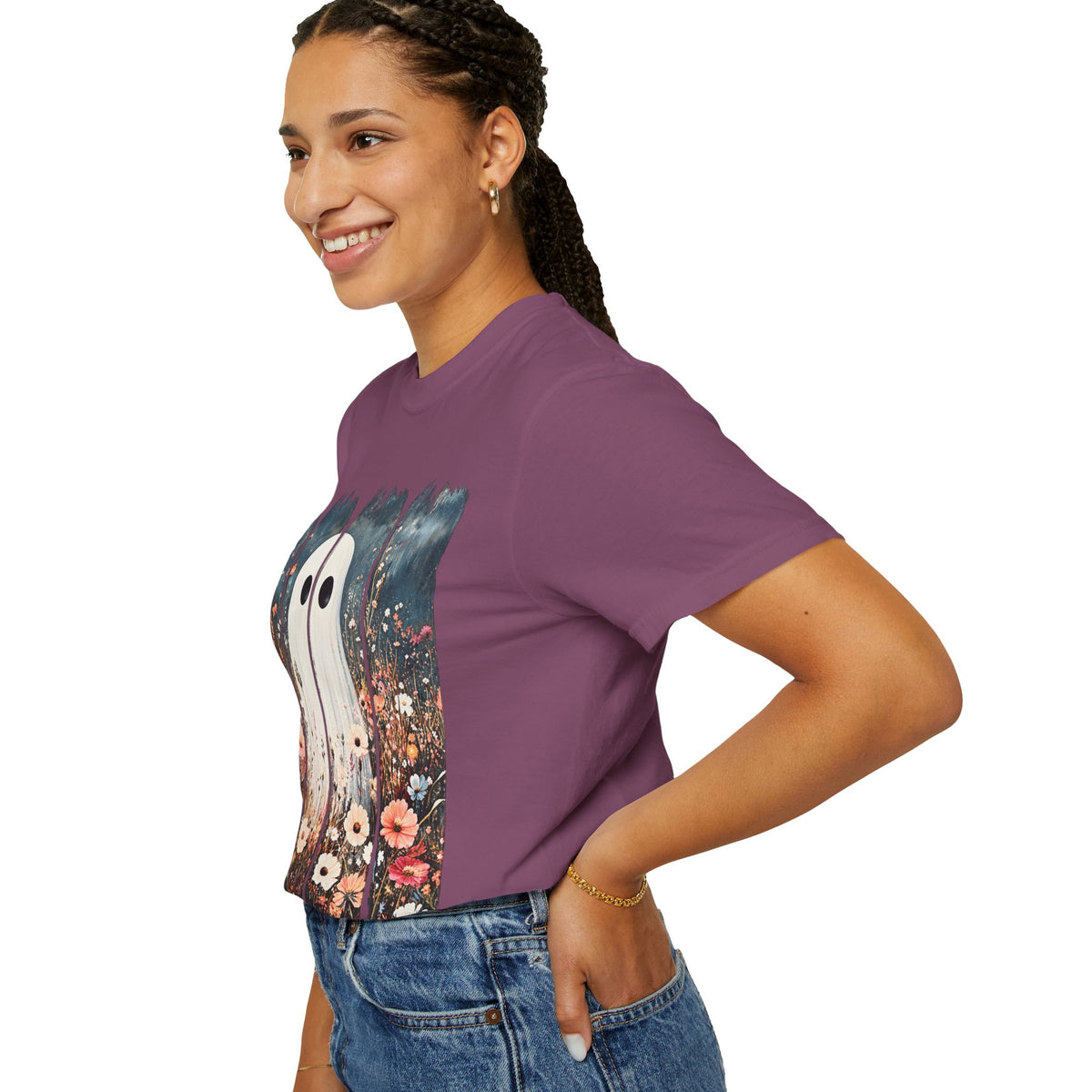 Floral Ghost Wildflower Halloween Comfort Colors T-Shirt