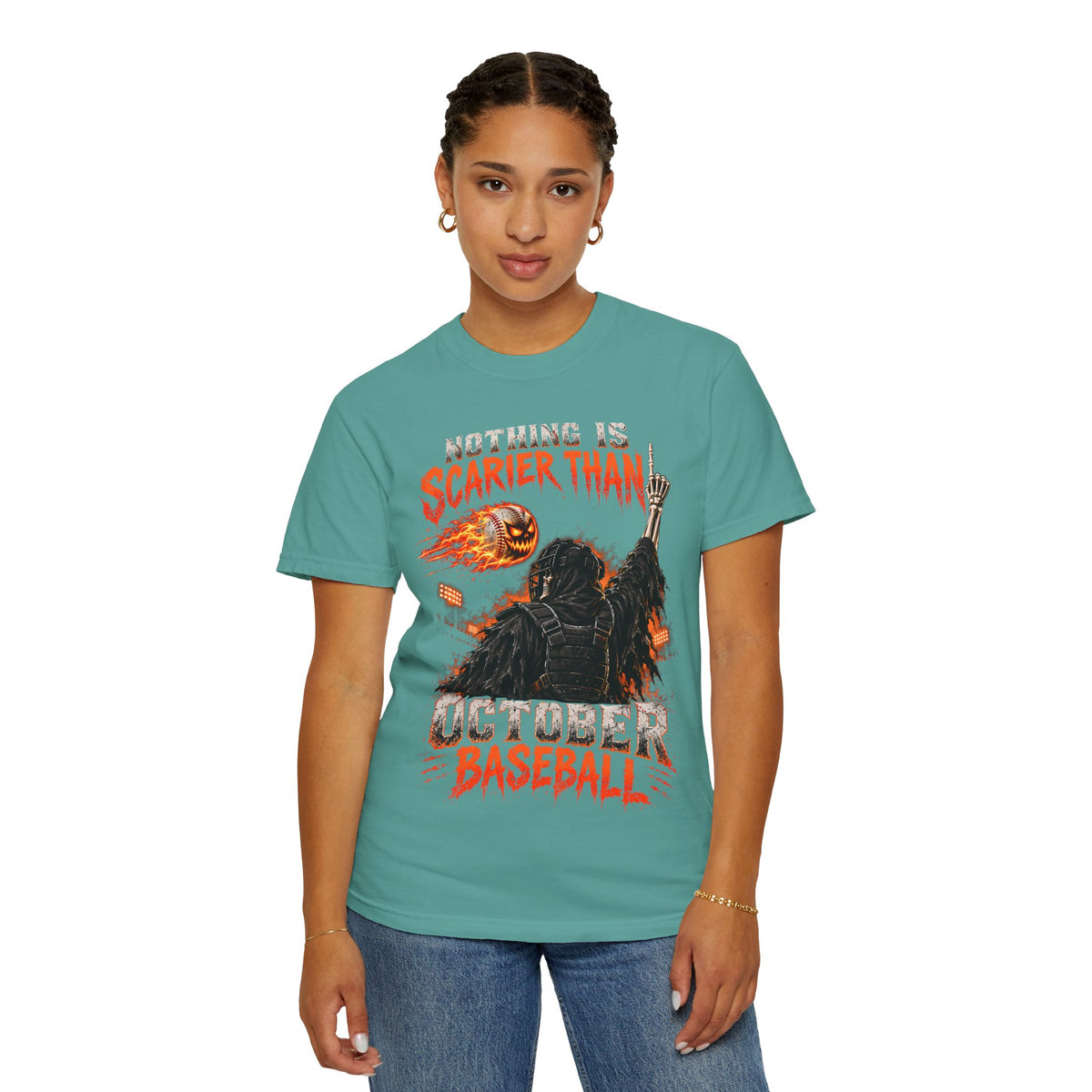 October Baseball Halloween Comfort Colors Graphic T-Shirt