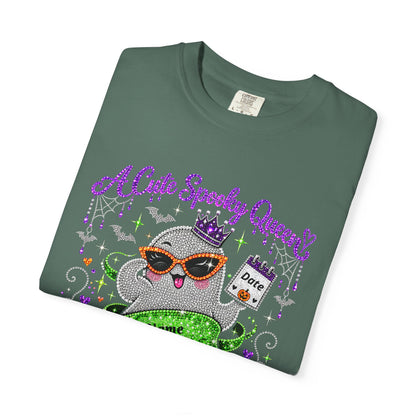 Personalized Spooky Queen October Birthday Comfort Colors Tee