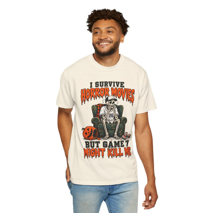 Horror Movies Game 7 Baseball Comfort Colors T-Shirt
