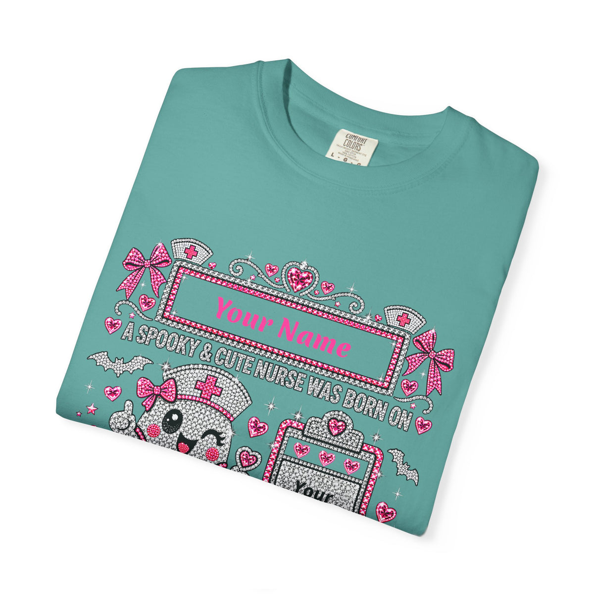 Personalized Spooky Cute Nurse October Birthday Comfort Colors Tee