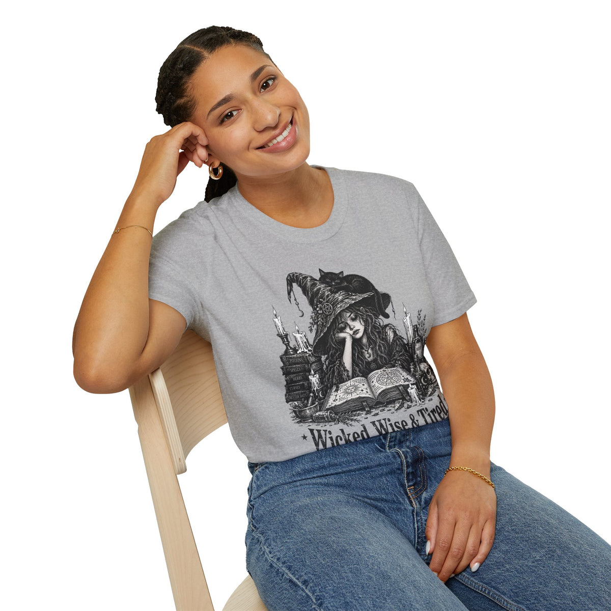 Wicked Wise & Tired Funny Exhausted Witch Mom T-Shirt